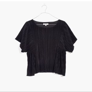Madewell Micropleat Top in Black